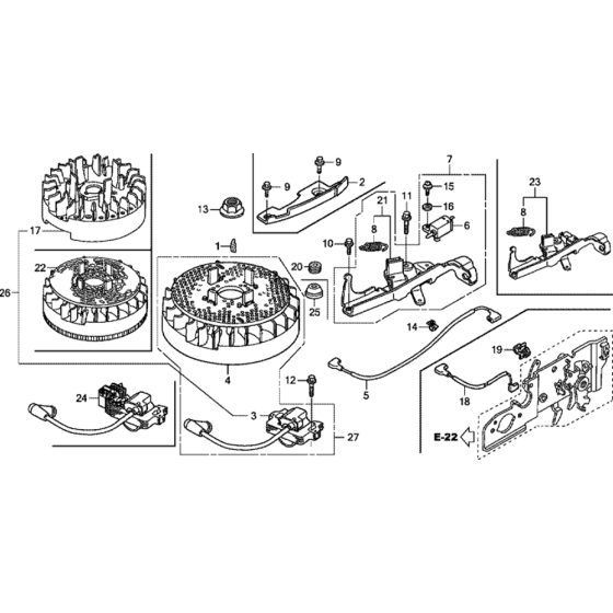 Flywheel Assembly for Honda GCV160 (GJAW) Engines