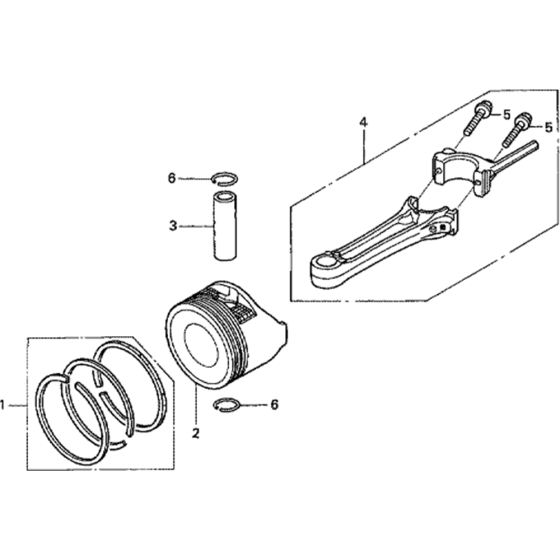 Piston and Connecting Rod Assembly for Honda GCV190A (GJAAA) Engines