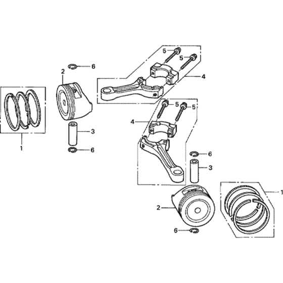 Piston and connecting Rod Assembly for Honda GCV520 (GJAKM) Engines