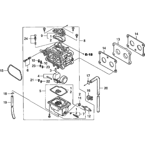 Carburettor Assembly for Honda GCV520 (GJAKM) Engines