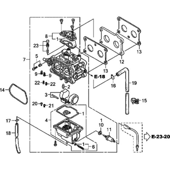 Carburetor Assembly for Honda GCV520U (GJABK) Engines