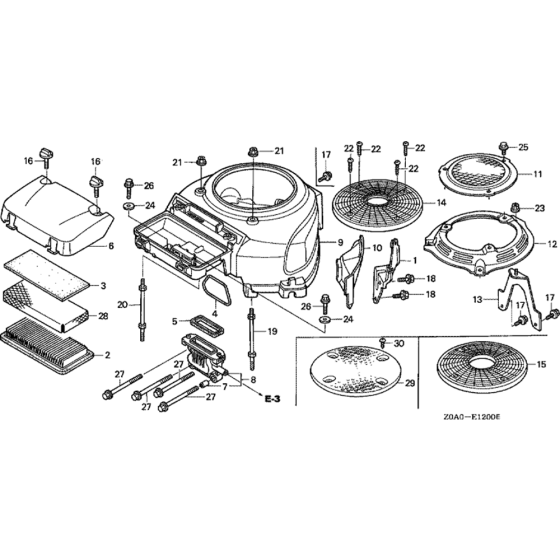 Fan Cover Assembly for Honda GCV530 (GJAJM) Engine