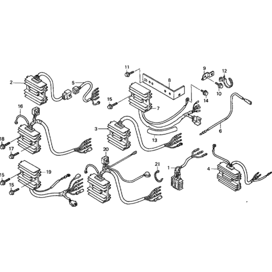 Regulator Rectifier/ Sub Wire Harness Assembly for Honda GCV530 (GJAJM) Engine