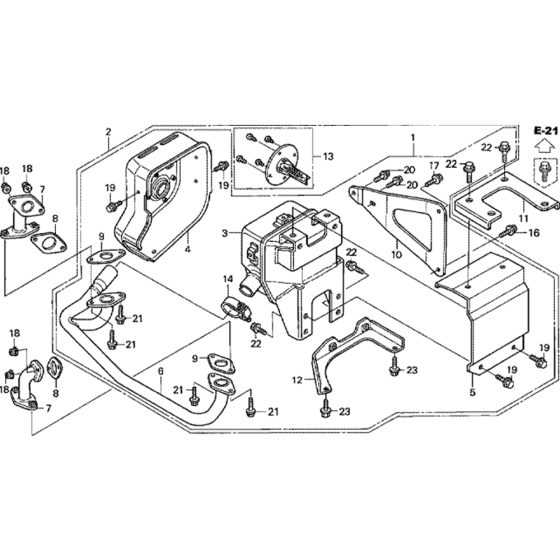 Muffler Assembly for Honda GCV530 (GJAJM) Engine