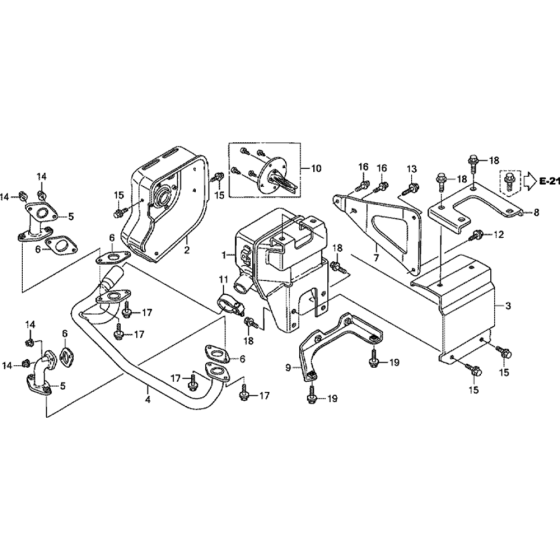 Muffler Assembly for Honda GCV530U (GJADK) Engine