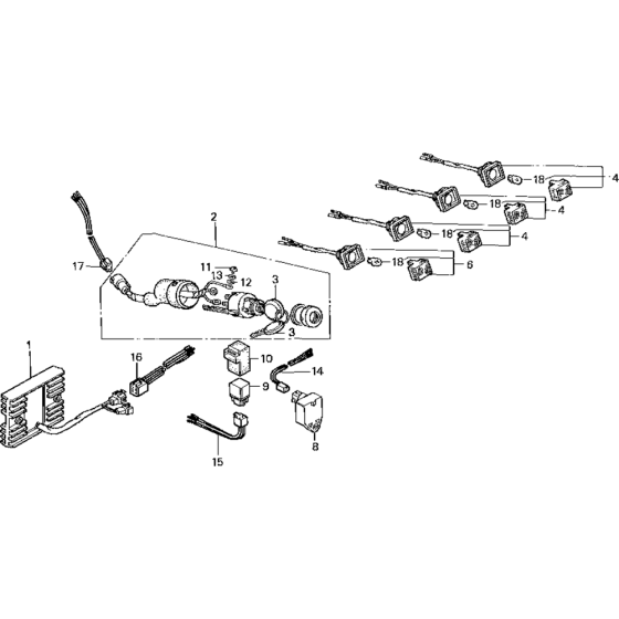 Combination Switch Assembly for Honda GD1100 (GRA) Engines