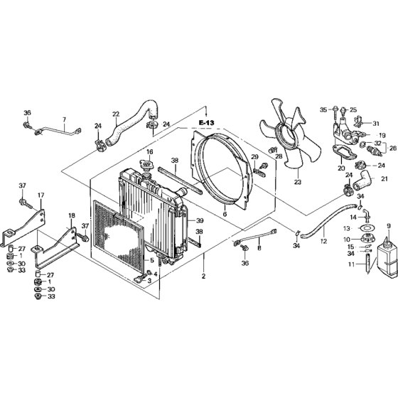 Radiator Assembly for Honda GD1100 (GRA) Engines