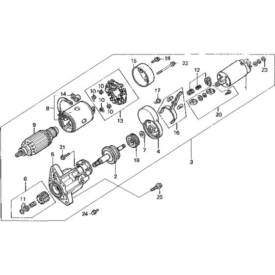 Starter Motor Assembly for Honda GD1250 (GRB) Engines