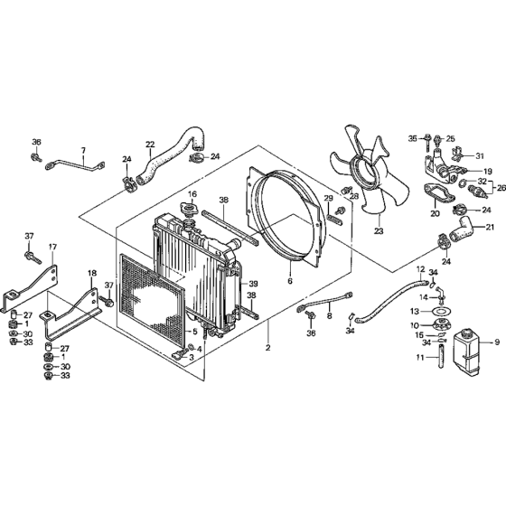 Radiator Assembly for Honda GD1250 (GRB) Engines