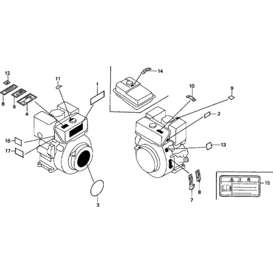 Label Assembly for Honda GD320 (GPB) Engines