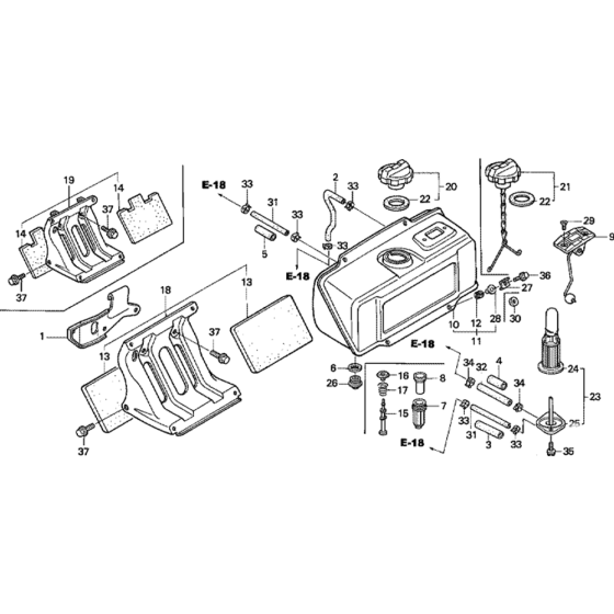 Fuel Tank Assembly for Honda GD320 (GPB) Engines