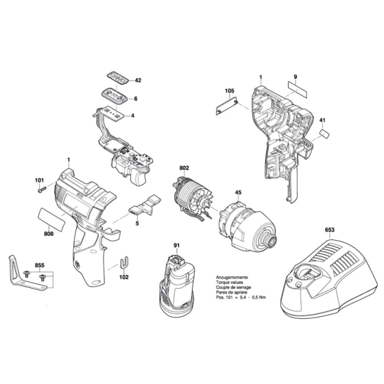 Impact Wrench Assembly for Bosch GDR 12V-110