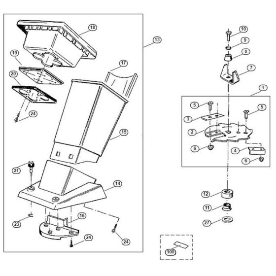 Funnel, Blade Set Assembly for Stihl/ Viking GE 115 Electric Shredders