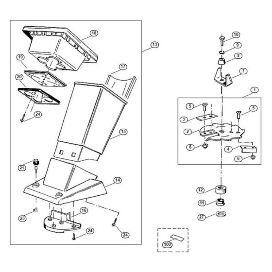 Funnel, Blade Set Assembly for Stihl/ Viking GE 120 Electric Shredders