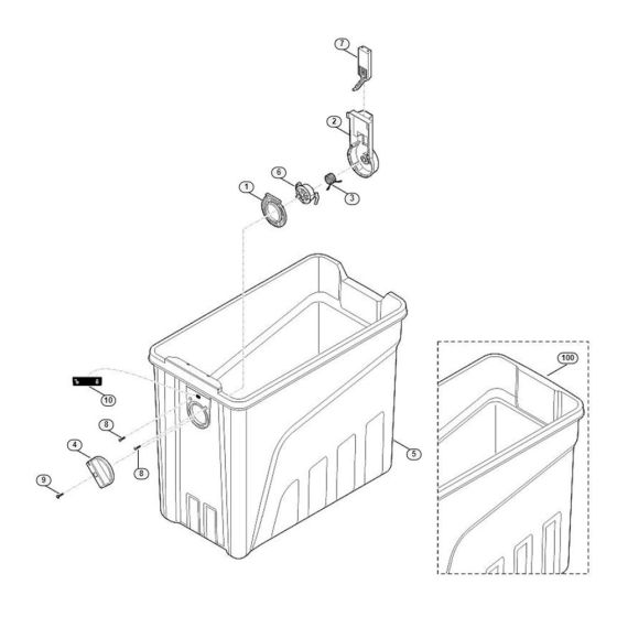 Catcher Basket Assembly  for Stihl/ Viking GE 135.0 L Electric Shredders