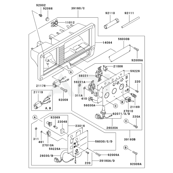 Control Panel for Kawasaki GE2200A Generator