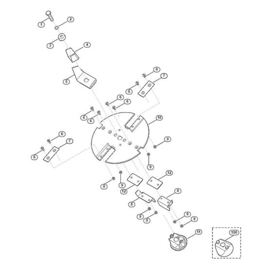 Blade Set Assembly for Stihl/ Viking GE 250.1 Electric Shredders