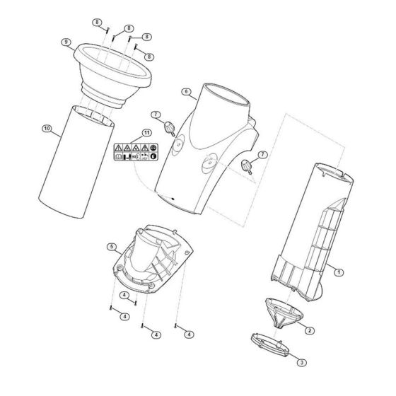 Funnel Assembly  for Stihl/ Viking GE 250.1 S Electric Shredders