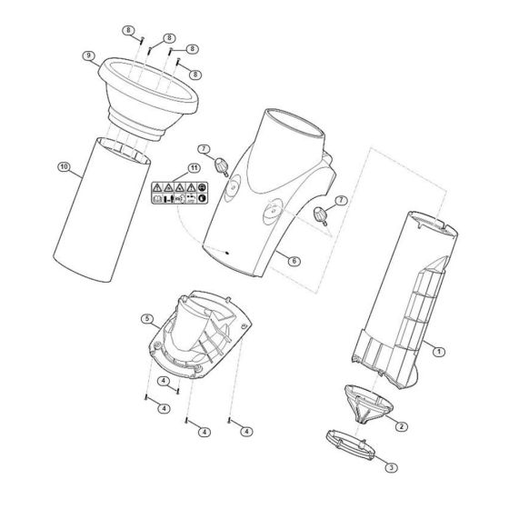 Funnel Assembly for Stihl/ Viking GE 260.1 S Electric Shredders