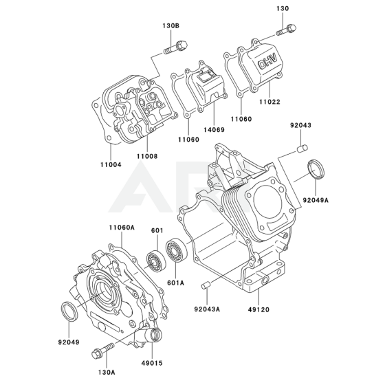 Cylinder / Crankcase for Kawasaki GE2900A Generator