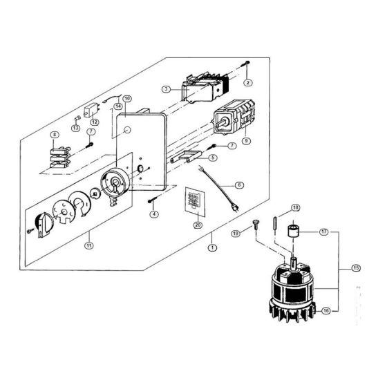 Motor, Switch Assembly  for Stihl/ Viking GE 335 Electric Shredders