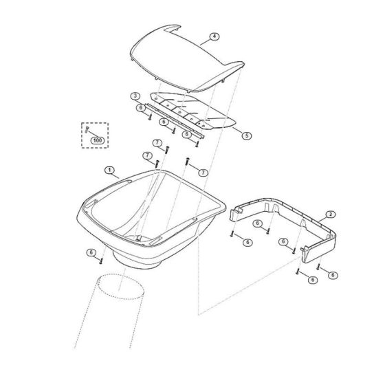 Funnel Upper Part Assembly  for Stihl/ Viking GE 355 Electric Shredders