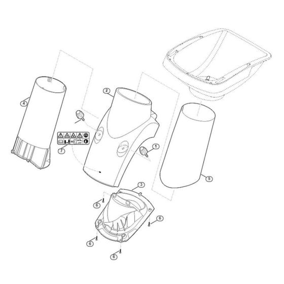 Funnel Lower Part Assembly  for Stihl/ Viking GE 355 Electric Shredders