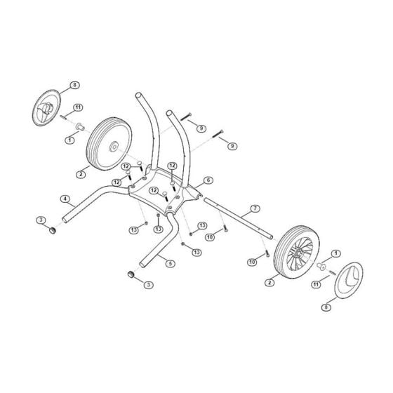 Wheel Carrier Assembly  for Stihl/ Viking GE 355 Electric Shredders