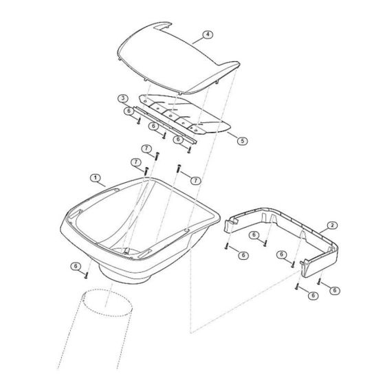 Funnel Upper Part Assembly for Stihl/ Viking GE 355.1 Electric Shredders