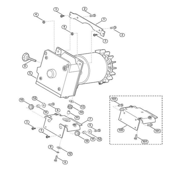 Support-Cutting System Assembly for Stihl/ Viking GE 35 L Electric Shredders