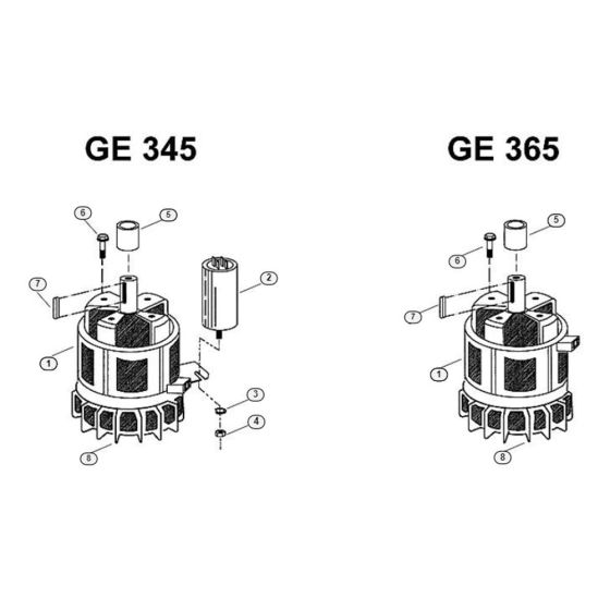 Electric Motor Assembly  for Stihl/ Viking GE 365 Electric Shredders