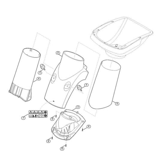 Funnel Lower Part Assembly  for Stihl/ Viking GE 375 Electric Shredders