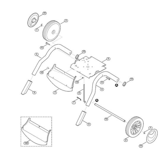 Chassis Assembly  for Stihl/ Viking GE 420 Electric Shredders