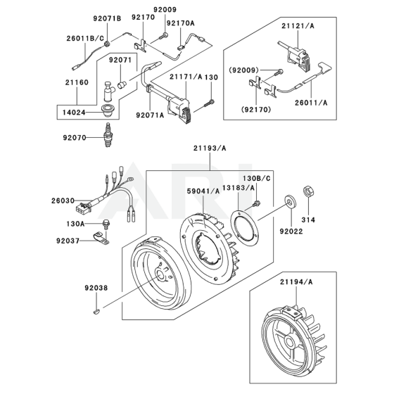 Frame for Kawasaki GE4300A Generator