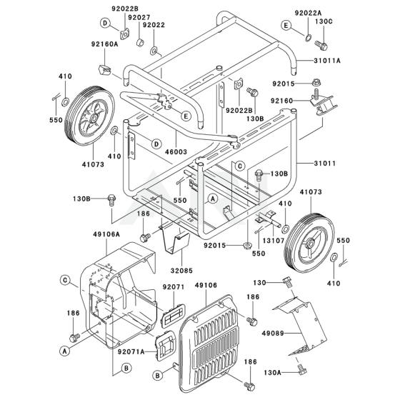 Fuel Tank / Fuel Valve for Kawasaki GE4300A Generator