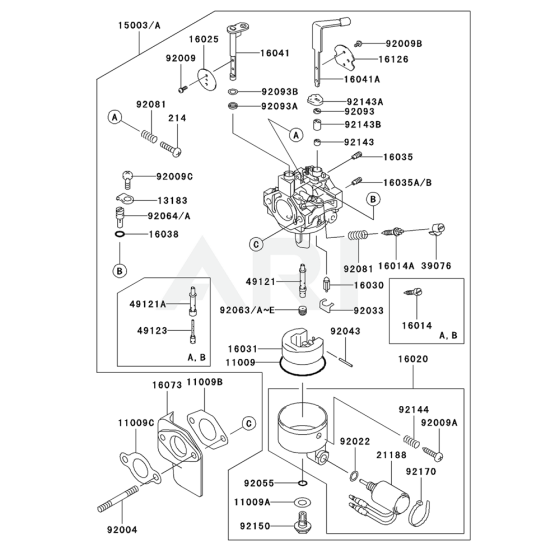 Carburettor for Kawasaki GE4300A Generator