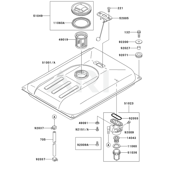 Fuel Tank / Fuel Valve for Kawasaki GE5000AS Generator