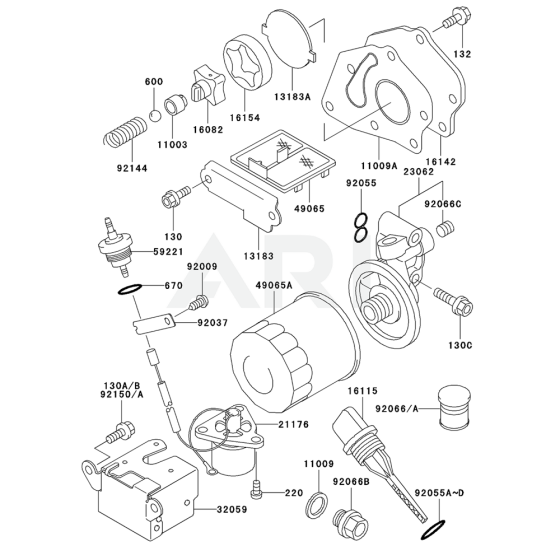 Lubrication Equipment for Kawasaki GE5000AS Generator