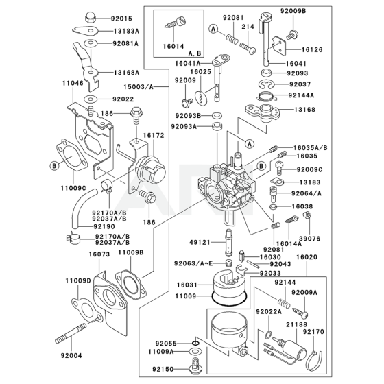 Carburettor for Kawasaki GE5000AS Generator