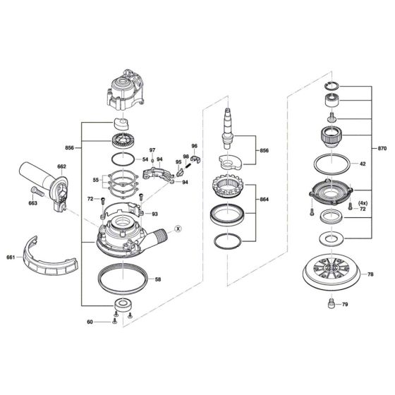 Random orbital sander Assembly for Bosch GET 55-125 Diagram 2