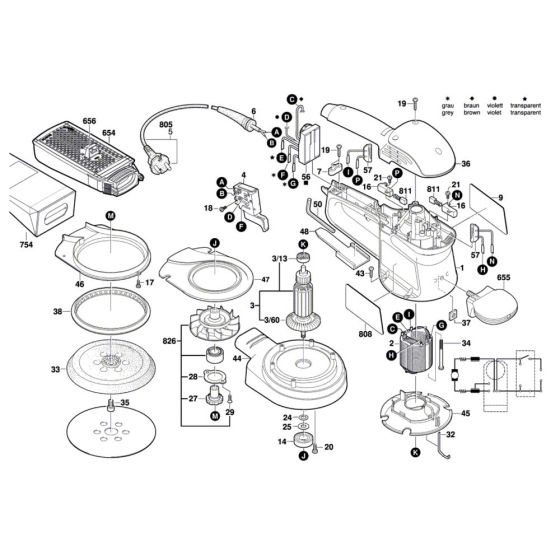 Random orbital sander Assembly for Bosch GEX 150 AC