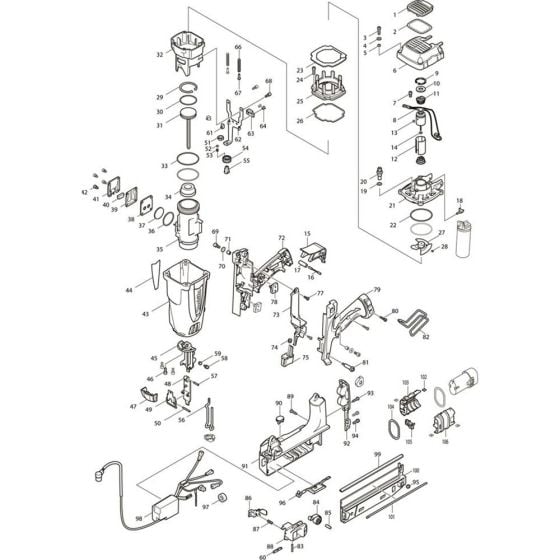 Main Assembly for Makita GF600SE Pin Nail Guns
