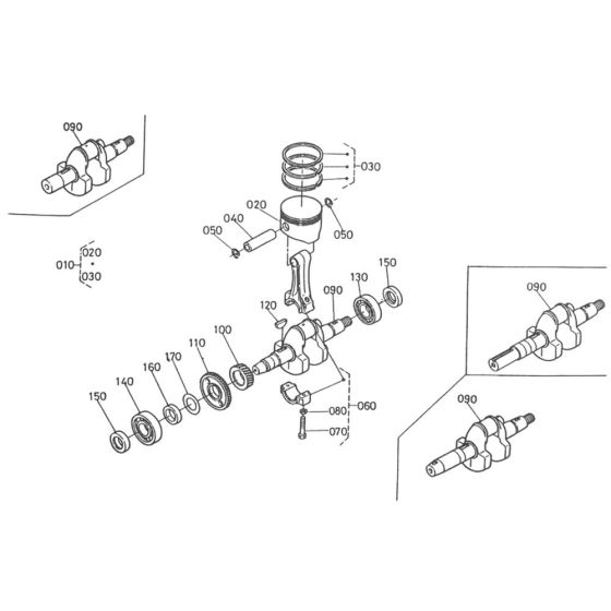Crankshaft Assembly for Kubota
