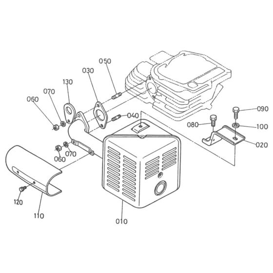 Muffler Assembly for Kubota GH400