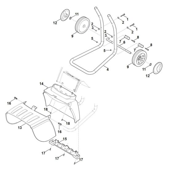 Wheel Carrier for Stihl Shredder