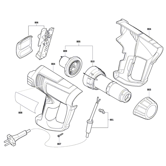 Hot Air Gun Assembly for Bosch GHG 23-66