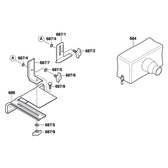 Planer Assembly for Bosch GHO 40-82 C Diagram 2