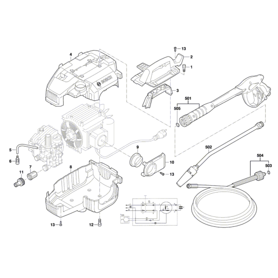 High Pressure Cleaner Assembly for Bosch GHP 5-13 C