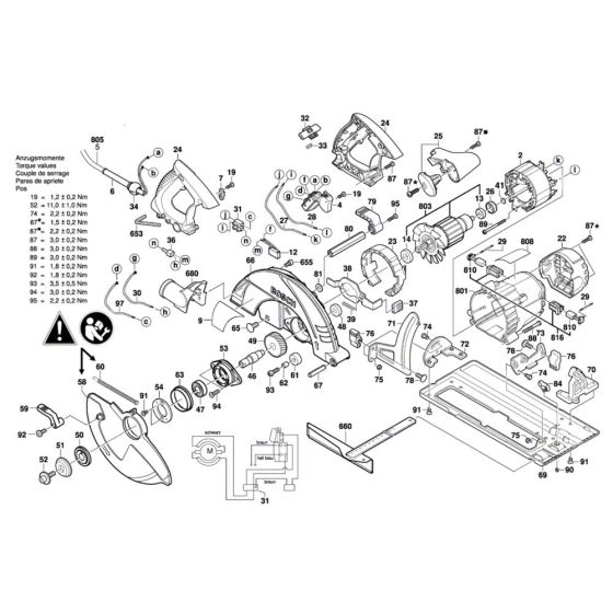 Circular hand saw Assembly for Bosch GKS 85