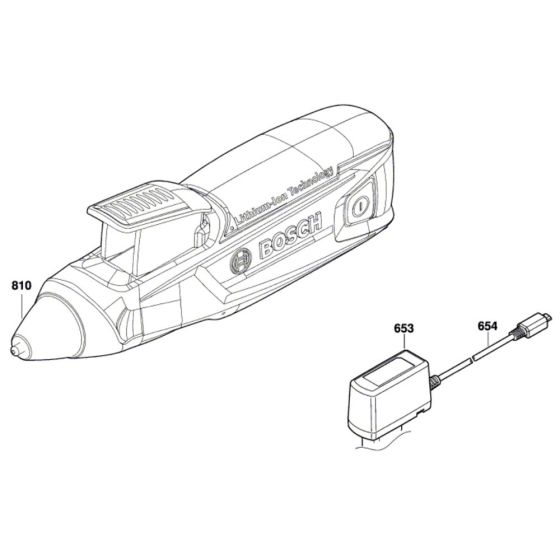 Cordless Hot Glue Gun Assembly for Bosch GluePen